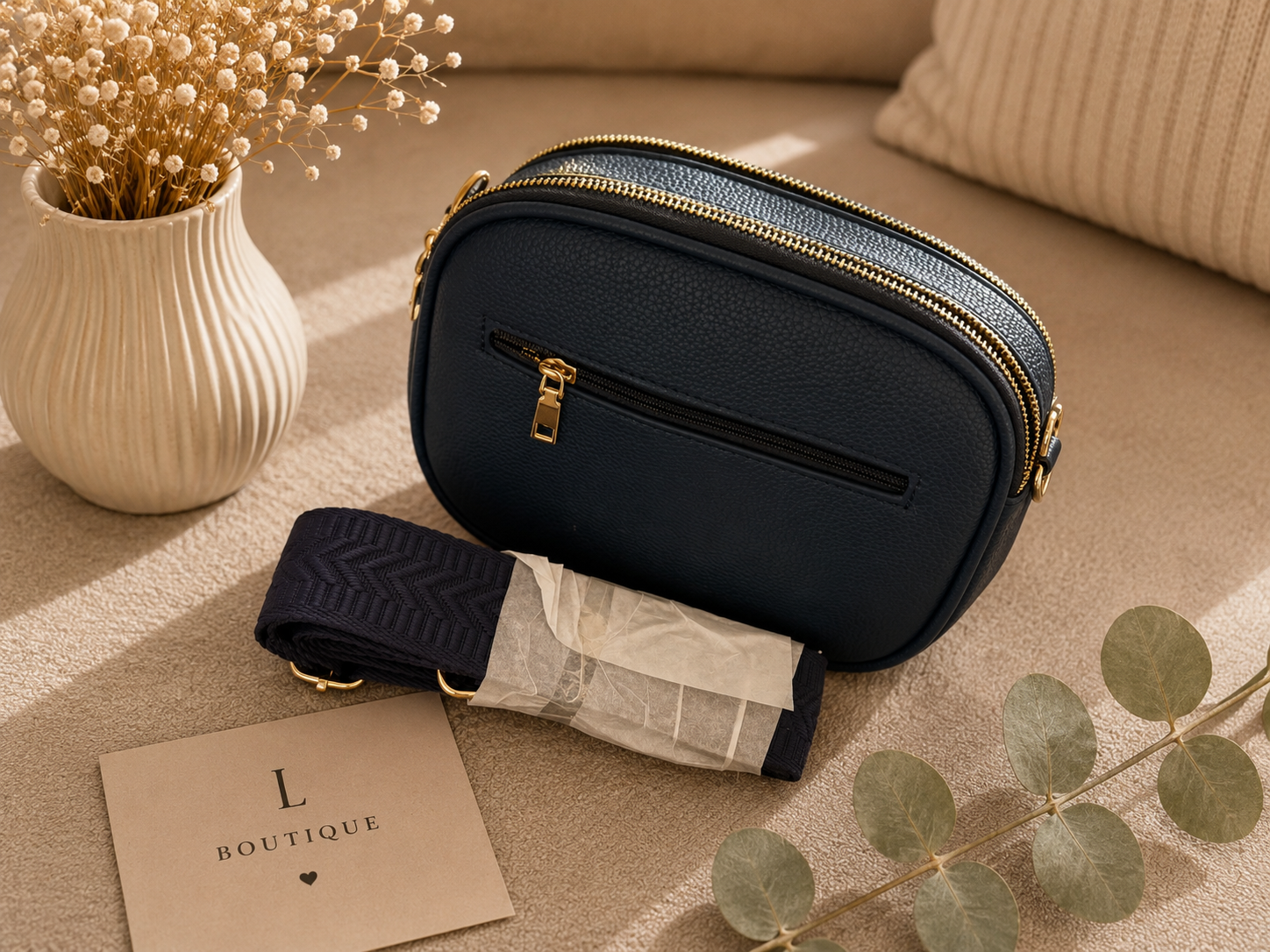 Casual Crossbody Tas met Zilverkleurige Rits