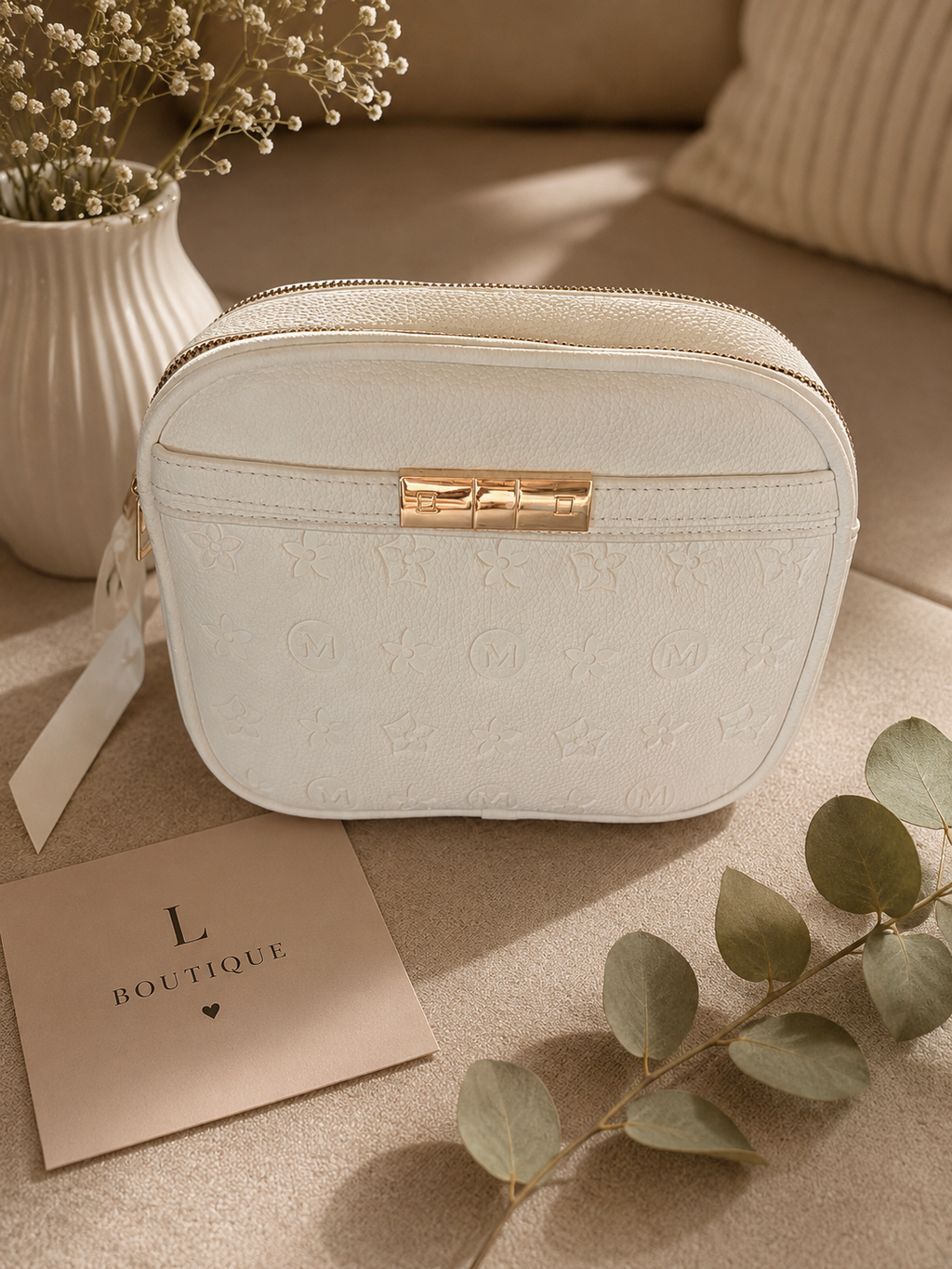 Chique Crossbody Tas met Goudkleurig Slotje