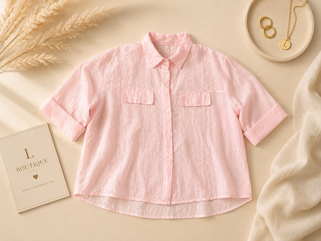 Chique Zomerblouse Linnen & Lyocell Mix – One Size