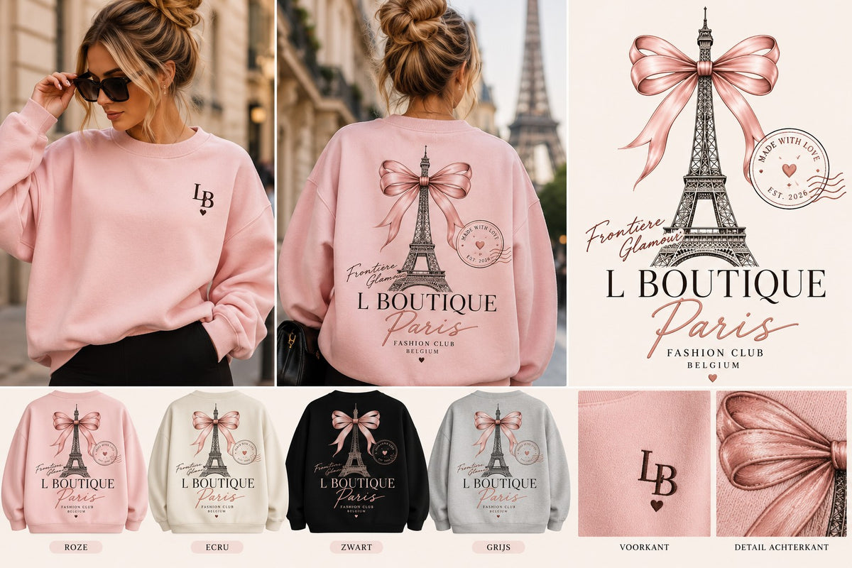 L Boutique Paris sweater met strikprint