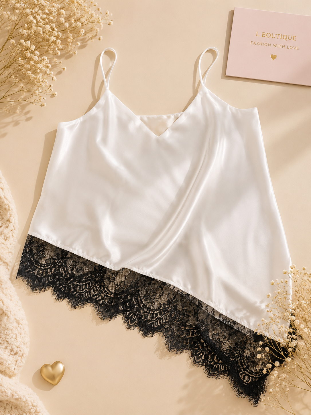 Witte Kanten Blouse met V-hals