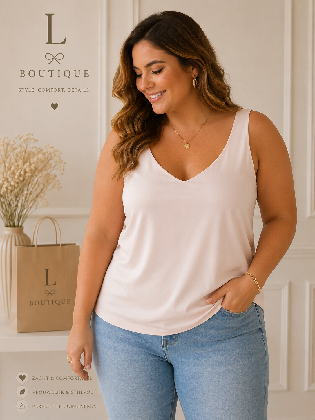 Basis voorgevormde top | Pastel Roze | XL