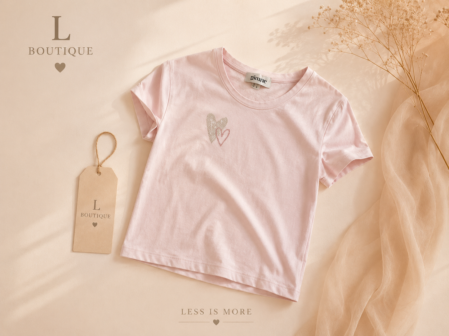Mini Me T-shirt — Roze hartjes