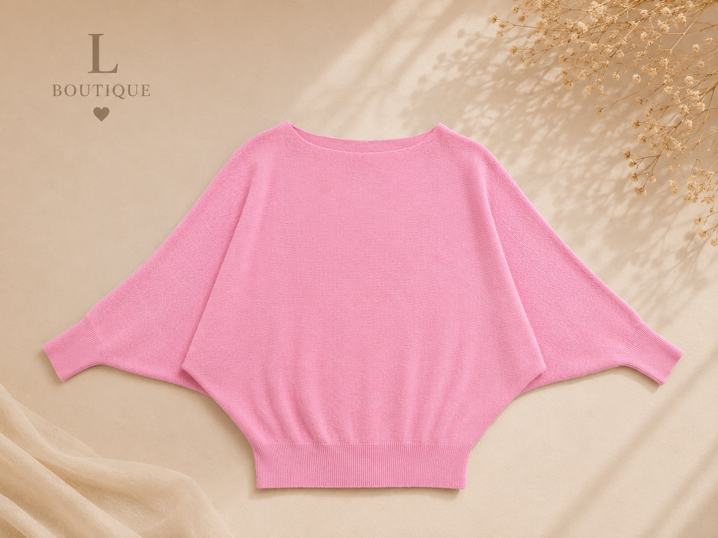 Roze Trui met Vleermuismouwen