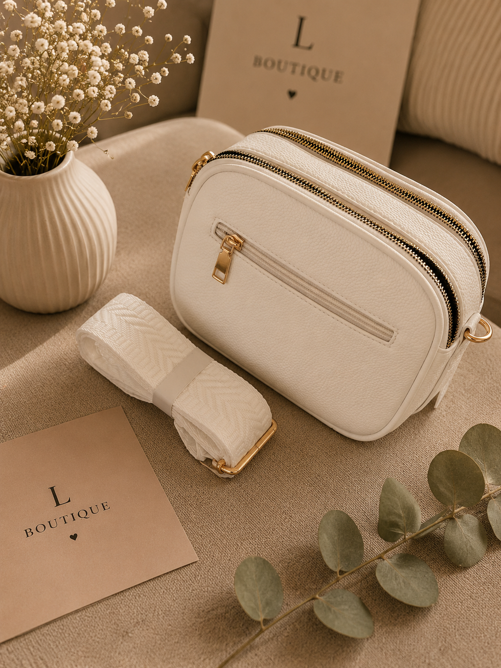 Chique Crossbody Tas met Goudkleurig Slotje
