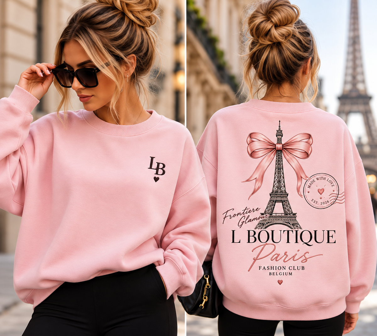 L Boutique Paris sweater met strikprint