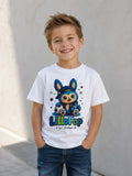 LilloPop Blauwe Voetbalheld Kinder T-shirt – by L Boutique