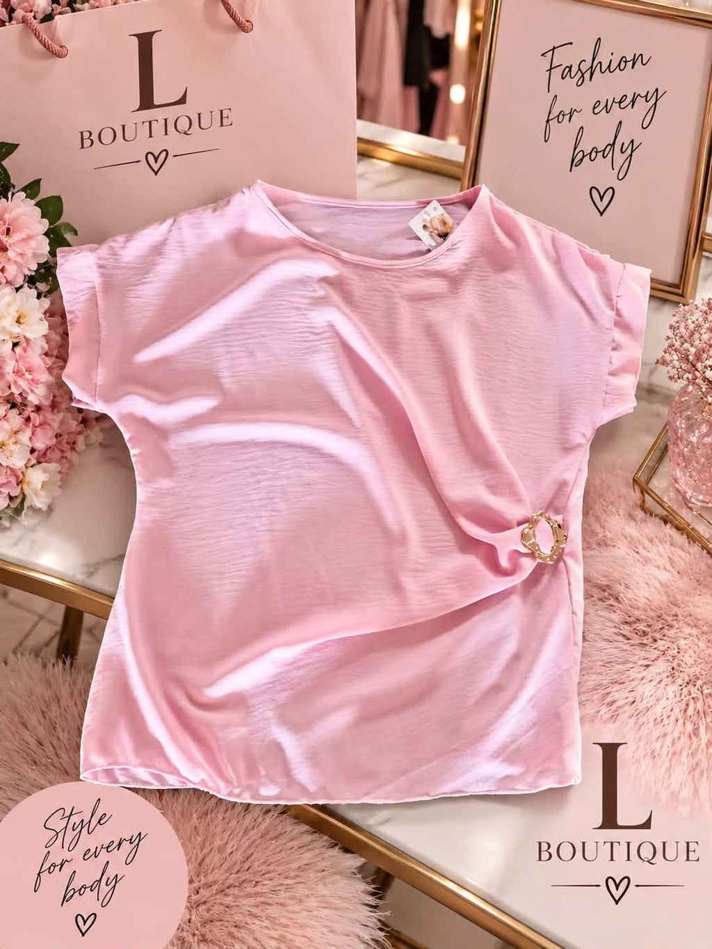 Roze Top met Gouden Detail