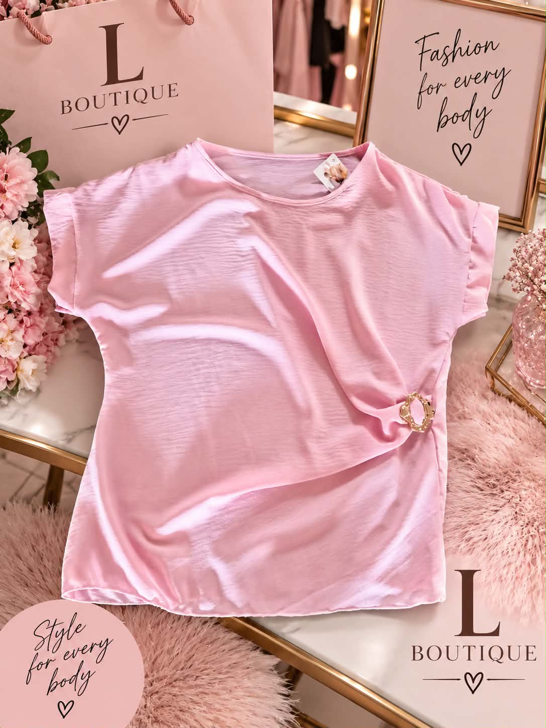 Roze Top met Gouden Detail